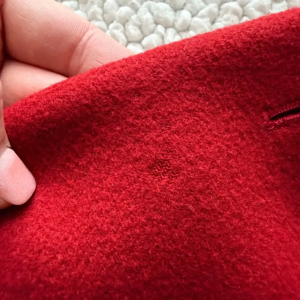 Talbots Red Faux Wrap 100% Wool Skirt 4 - Picture 11 of 11